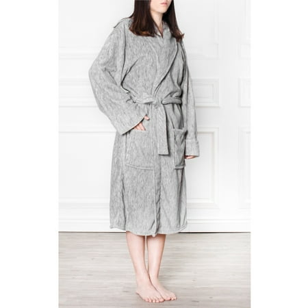 Women Plush Warm Soft Fleece Robe | Shawl Collar Luxurious Microfiber Lightweight Bath Spa Robe