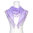 thumbnail image 2 of INSPIRE CHIC Lace Rose Floral Mantilla Scarves, Tassel Mesh Triangle Shawl, Chapel Head Covering Mass Bridal Veils 55.1x18.9" Light Purple, 2 of 5