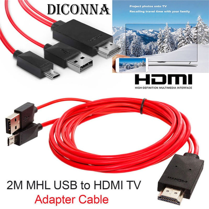elskerinde berolige andrageren MHL Micro USB to HDMI 1080P HD TV Cable Adapter for Samsung for Android  Phones 11 PIN - Walmart.com