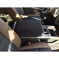 Auto Console Covers- Fits the Nissan Titan 2016-2024 (5 passenger with front bucket Seats) Center Console Armrest Cover Fleece Fabric- Black