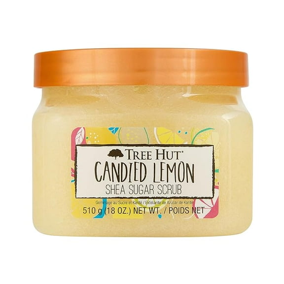 Tree Hut Shea Sugar Scrub Candied Lemon, 18oz, Ultra Hydrating and Exfoliating Scrub for Nourishing Essential Body Care