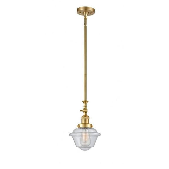 206-SG-G534 Innovations Lighting Oxford - 1 Light Stem Hung Tiltable Mini Pendant In Traditional Style-12 Inches Tall and 7.5 Inches Wide-Satin Gold