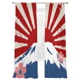 thumbnail image 2 of Sheer Curtains 96 Inches Long 2 Panels, Japanese Style Flowers Rod Pocket Curtain Voile Draperies, Snow Mountain Sun on Linen Light Filtering Window Treatment for Living Room Kitchen Bedroom, 2 of 8