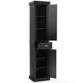 thumbnail image 3 of Crosley Furniture CF7019-BK Seaside Armoire Haute en Lin, Noir Vieilli, 3 of 14