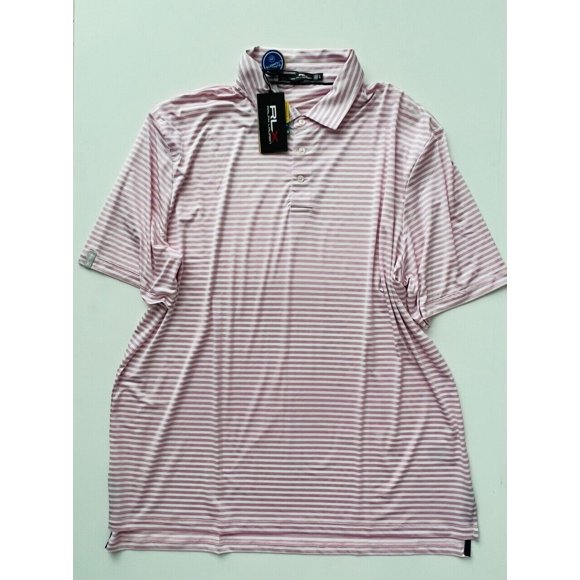 RLX Ralph Lauren Wicking UV Spyglass Striped Polo Shirt ( XL )