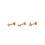 Body Jewelry Womens 18G Stainless Steel Piercing Element Cubic Zirconia Cartilage Set