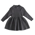 thumbnail image 2 of Godderr Baby Toddler Girl's Knitted Dress 6M-3T Long Sleeve Casua Dress Kids High Collar Party Dress Infant Dress Sweater Dress, 2 of 8