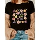 thumbnail image 1 of Women's Vintage-Inspired Geometric Print T-Shirt - Casual Crew Neck, Short Sleeve, Stretchy Polyester Top for Summer, Round Neck, Print, 1 of 6