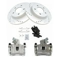 thumbnail image 2 of TRQ Rear Performance Brake Pad & Rotor Kit Brake Caliper Brake Pads Brake Rotors Set Semi-Metallic Solid Premium G-Coated Fits Select 2006-2008 Mazda 3, 2 of 8