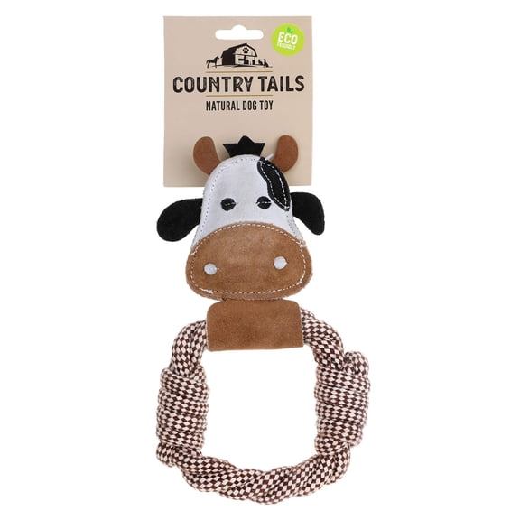 DOOG Country Tails Dog Toy Cow Rope Ring 5.51" x 1.18" x 9.44"