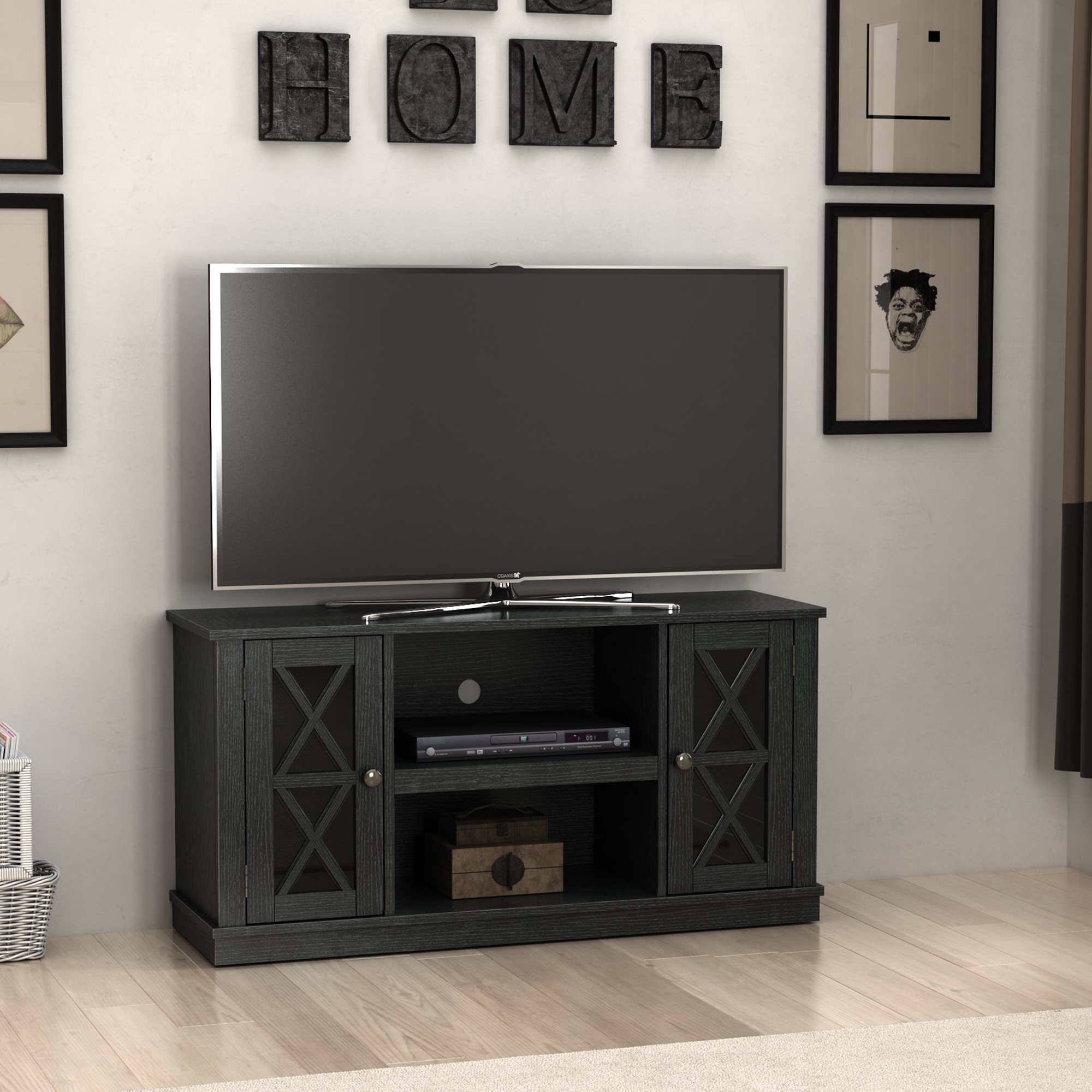 Twin Star Luxe Stanton Ridge TV Stand for TVs up to 55", Black