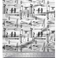 thumbnail image 1 of Soimoi White Poly Georgette Fabric Tools Hardware Print Fabric by the Yard 52 Inch Wide, 1 of 3