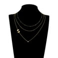 thumbnail image 3 of Believe by Brilliance S Triple Chain Initial Necklace Set in 14KT Gold Flash Plated Brass, 3 of 7
