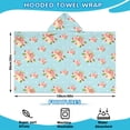 thumbnail image 2 of Pioneer Flower Floral Print Pattern Hooded Bath Towel，60"x35" for Ages 3 To 12 Kids, Quick Dry Lightweight Soft Microfiber Hood Beach Towel Cover Up for Kids, 2 of 7