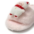 thumbnail image 5 of Lovskoo 2024 Women's Novelty Christmas Slippers Cute Fuzzy Open Toe House Slippers Cozy Keep Warm Cotton Indoor Christmas Gifts for Women Pink, 5 of 8