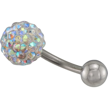 14-Gauge Lead Crystal Belly Ring