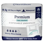 NorthShore Premium Super-Absorbent Underpads, Green, X-Large, 36 x 36 in., Case/80 (8/10s)