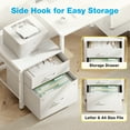 thumbnail image 3 of Casacomoda L Shaped Desk with Power Outlets, Large Computer Desk with File Drawer, Home Office Desk with Printer Stand & Storage Shelves, Corner Desk, White, 3 of 8