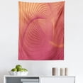 thumbnail image 1 of Geometric Orange Tapestry, Contemporary Design Stripes Optical Illusion Swirling Look, Fabric Wall Hanging Decor for Bedroom Living Room Dorm, 5 Sizes, Pale Ruby and Dark Peach, by Ambesonne, 1 of 1