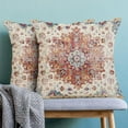 thumbnail image 2 of Boho Pillow Covers 20x20 Set of 2, Blue Orange Bohemian Carpet Pattern Outdoor Decorative Throw Pillows Linen Ethnic Design Vintage Farmhouse Cushion Cases for Couch Sofa Decor, 2 of 6