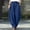 Blue, variant on SNKSDGM Women's Plus Linen Pants Women Summer Boho Black Dress Pants Women Plus Size Wide Leg Women Fashion Solid Pocket Casual Loose Pants Spliced High Waist Trousers