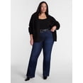 thumbnail image 2 of Terra & Sky Women’s Plus Ribbed Knit Open Front Cardigan with Long Sleeves, Midweight, Sizes 0X-5X, 2 of 5