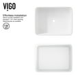 thumbnail image 5 of VIGO Matte Stone Jasmine Composite Rectangular Vessel Bathroom Sink in White with Lexington Faucet in Chrome and Pop-Up Drain, 5 of 10
