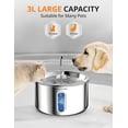 thumbnail image 3 of Cat Water Fountain Stainless Steel – 3L/101oz Pet Automatic Water Dispenser with 4Stage Filtration, 3 of 5