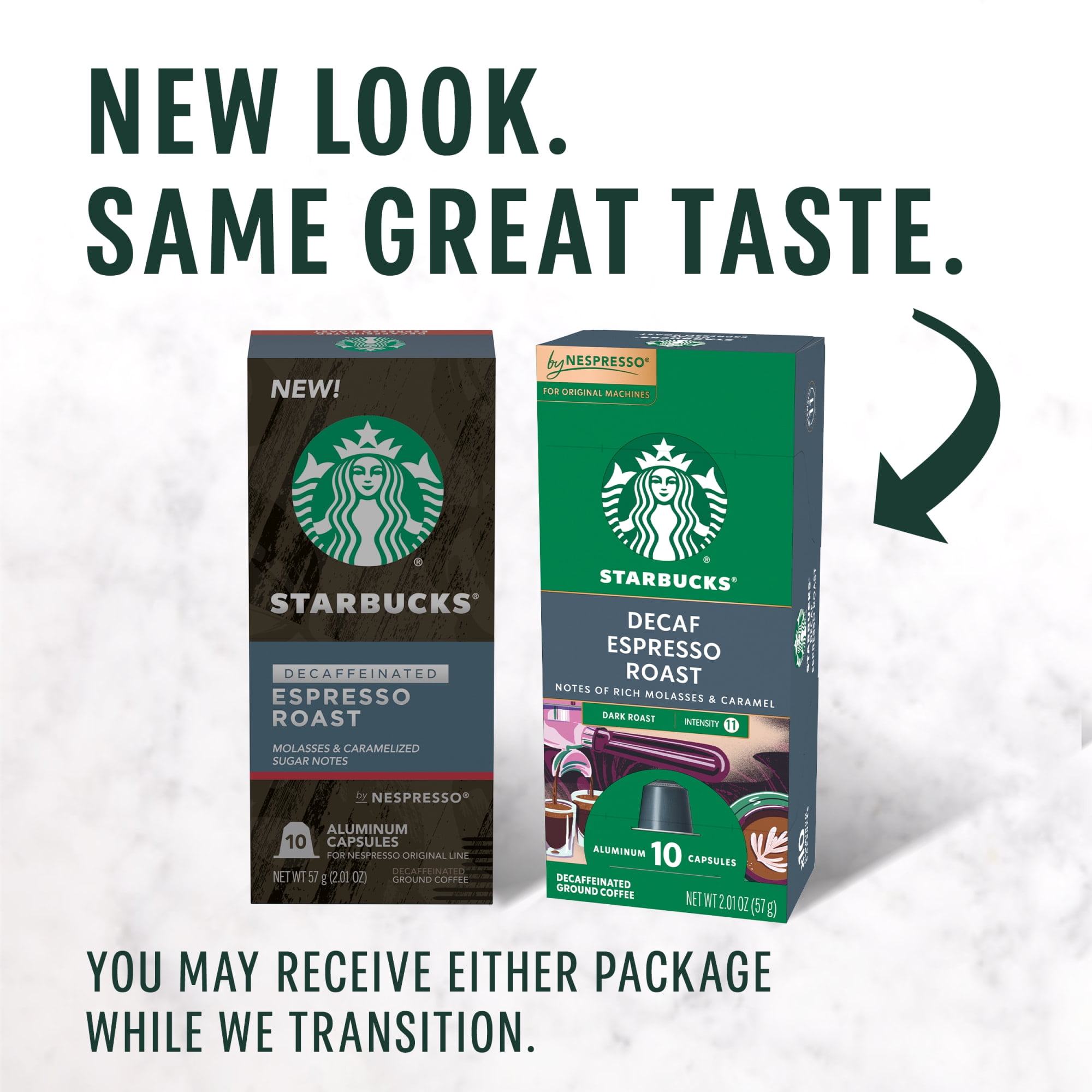Starbucks By Nespresso Original Line, Decaf Espresso Roast, Dark Roast Nespresso Pods, 10 Count, 5 Pack