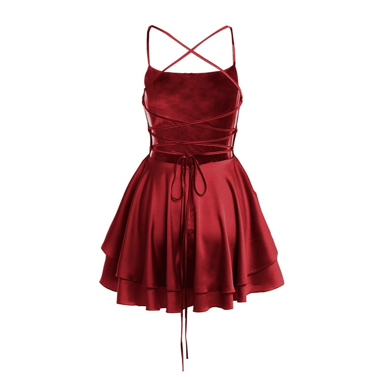 Herrnalise Women Sexy Backless Short Romper Satin Dress Cowl Herrnalise Women Sexy Backless Short Romper Satin Dress Cowl
