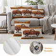 thumbnail image 6 of Orange Black Truck Fall Outdoor Waterproof Pillow Covers, Thanksgiving Plaid Vintage Rustic Decorative Square Throw Pillowcase Sofa Cushion Sham for Patio/Couch/Chair, 16"x16" 2 Pack, 6 of 8