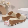 thumbnail image 5 of 2025 Platform Sandals Women Fashion Wedges Sandals Casual Comfortable Mid Heels Open Toe Sandals Slip on Dressy Summer Flat, 5 of 8