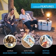 Lifetime 55qt Bear-Resistant Camping Cooler, Premium High Performance, Ice Retention, Hard Cooler, 60 Can Capacity, Light Gray