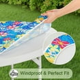 thumbnail image 5 of Elastic edge round table cover with durable polyester, floral motif, fits 44-52 inch diameter tables, large size, 5 of 7