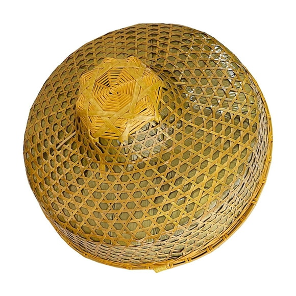Bamboo Braided Hat Sunhat Rice Paddy Hat Bucket Hat Weave Hat Handicraft Chinese 36.5cmx14cm