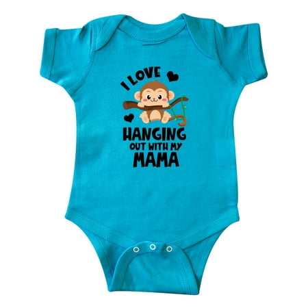 

Inktastic Monkey I Love Hanging out with My Mama Gift Baby Boy or Baby Girl Bodysuit