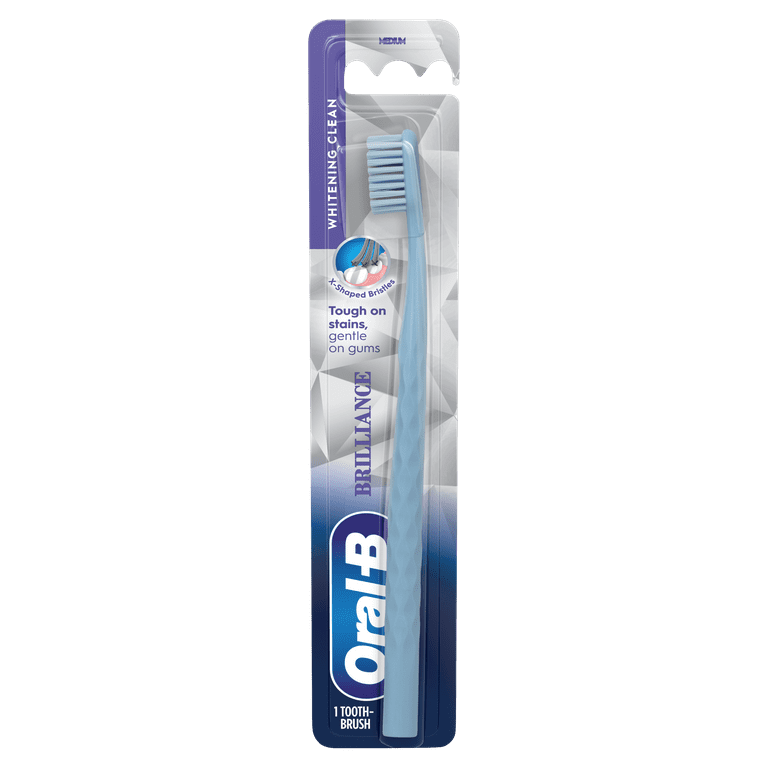 Oral-B Pro Whitening Brilliance Toothbrush, Medium, Sky Blue, 1 Count, for Adults and Children 3+ Oral-B Pro Whitening Brilliance Toothbrush, Medium, Sky Blue, 1 Count, for Adults and Children 3+