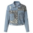 thumbnail image 1 of Vedolay Top Women's Denim Jackets Button Down Long Sleeve Stretch Classic Jean Coat,Blue S, 1 of 4