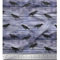 thumbnail image 2 of Soimoi Purple Cotton Duck Fabric Crow Bird Print Fabric by Yard 58 Inch Wide, 2 of 3