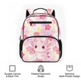 thumbnail image 6 of Jeiento Axolotl Kids Backpack for Toddler Preschool, 13.5 Inch Lightweight School Bag for 3-5 Year Old Girls, Pink Cherry Blossom 2 Front & 2 Mesh Side Pockets Bookbag, 6 of 7
