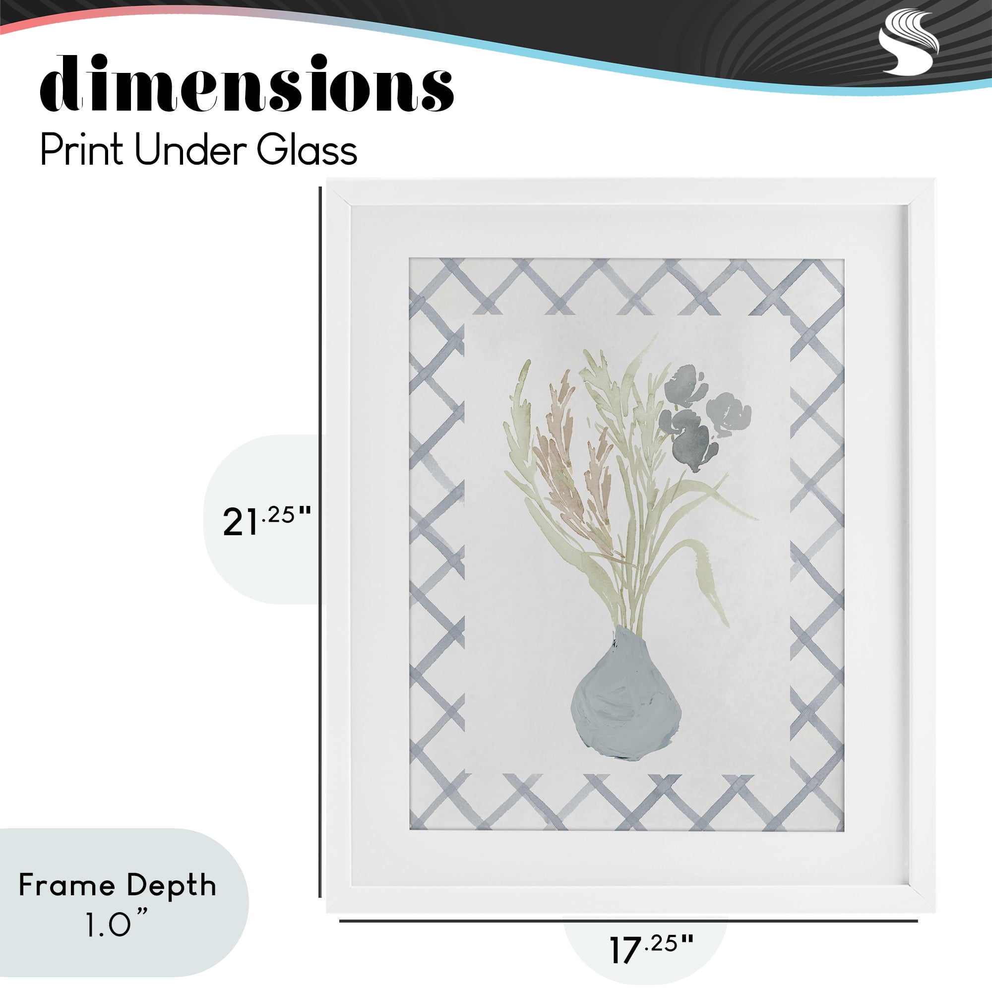 Stupell Industries Soft Blue Anna Bouquet White Framed Print Under Glass, design by Elizabeth Medley