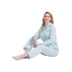 thumbnail image 3 of Conjunto de Pijama y Ropa de Descanso de Algodón para Mujer, Top de Manga Larga con Botones y Pantalones con Cintura Elástica y Cordón, Pijamas Suaves y Cómodos de Largo Completo para Mujer, Flores V, 3 of 7