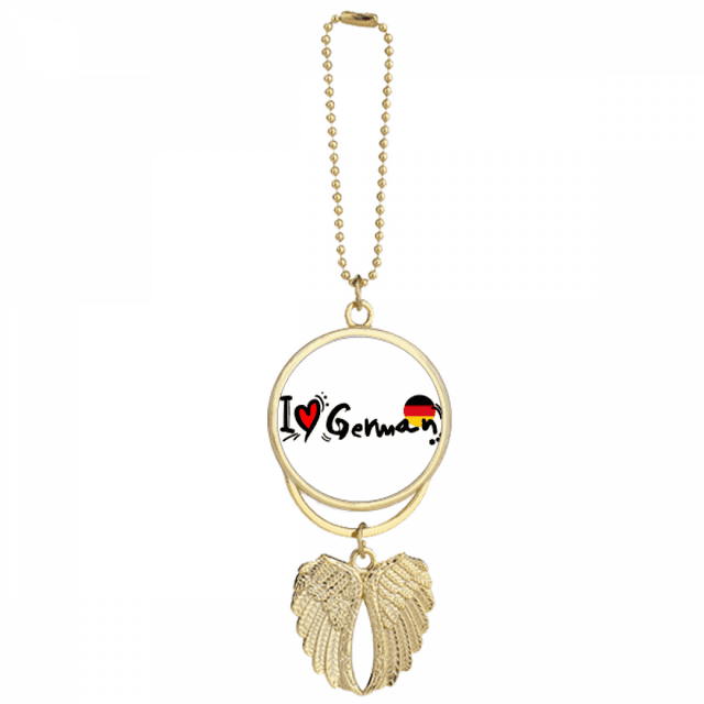 Porte-clés Cœur Drapeau du Monde Allemand Pendentif Aile d'Ange