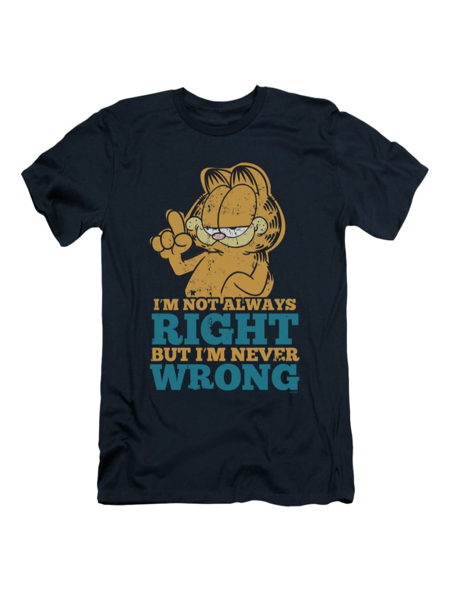 Garfield Comic Never Wrong Women/'s T-Shirt Tee