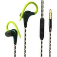 thumbnail image 3 of Sports Wired , 3.5mm with Secure Fit Over with Microphone Earphones for Gym , Green, 3 of 6