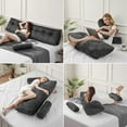 thumbnail image 4 of Z-hom Full Size Headboard Pillow Set, Grey Wedge Pillow with 2 Roll Pillows & Side Pockets, 54″ Triangular Backrest for Reading in Bed, Removable Washable Velvet Cover (Grey, Full: 54”x20”x8”), 4 of 9