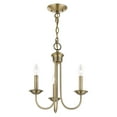 thumbnail image 2 of Livex Lighting Estate 3 Light Chandelier in Antique Brass, 2 of 9