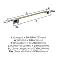 thumbnail image 6 of Amerock Esquire Polished Nickel/Golden Champagne 24 inch (610mm) Towel Bar, 6 of 8