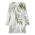 thumbnail image 2 of Sage Green Botanical Loose Dress Evening Dress Summer Dresses for Women Luxury Dress Long Sleeved Dress, 2 of 4