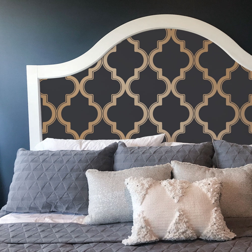 Tempaper Marrakesh Midnight & Metallic Gold Peel and Stick Wallpaper, 20.5" x 16.5'